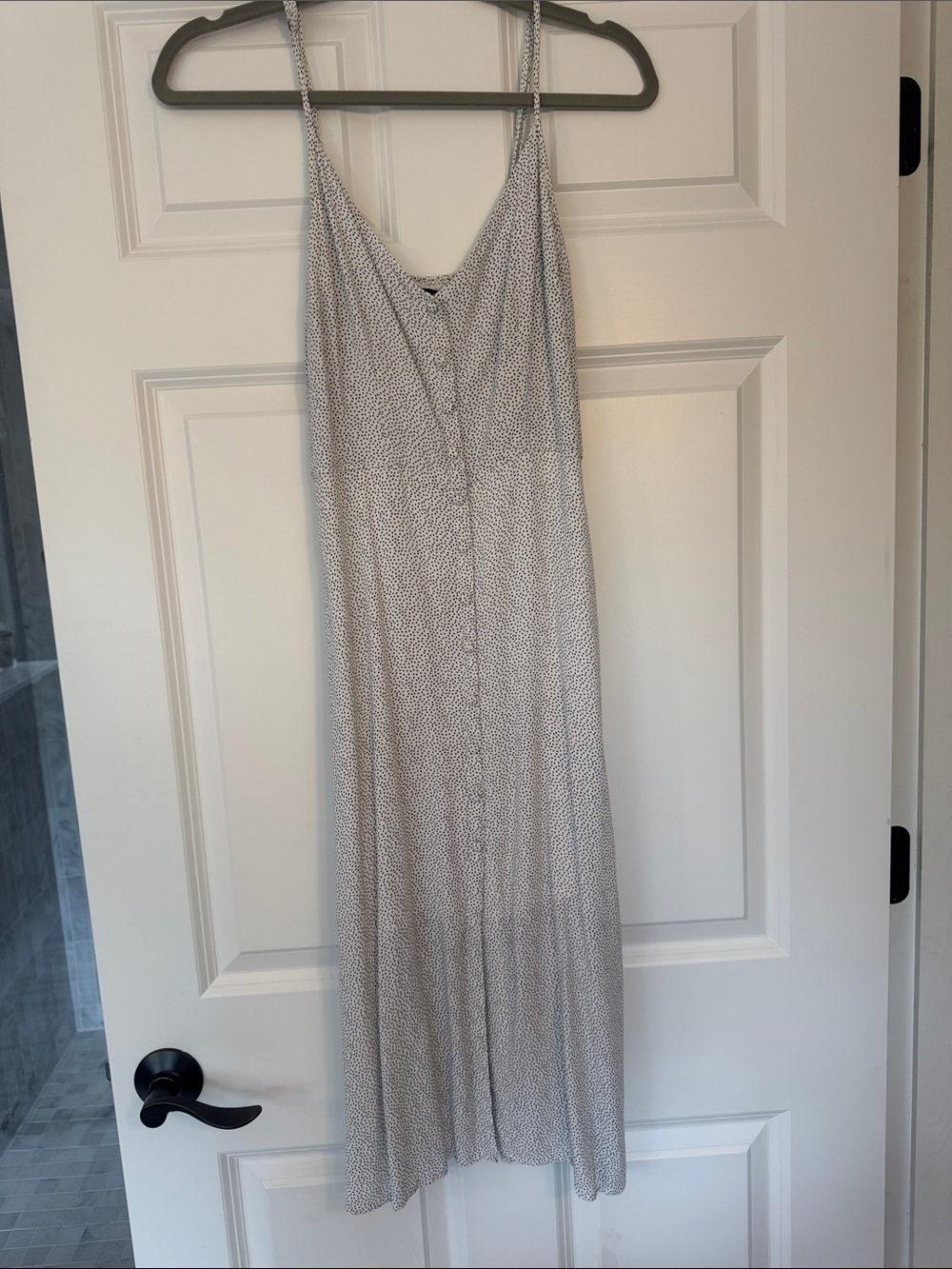 A&F White Speckled Slip Dress - Lightweight Spaghetti Strap